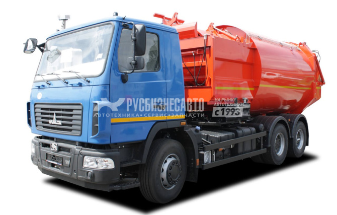 Купить КО-449-35П на шасси МАЗ-631226-585-042 мусоровоз 22м3 бок. загрузкой, универсальный захват в компании Русбизнесавто - изображение 1
