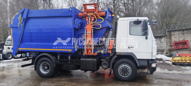 Купить МКМ-50-18 на шасси МАЗ 534025-585-013, мусоровоз, 18м3, бок. загрузка, МАЯТНИК, унив. захват в компании Русбизнесавто - изображение 1