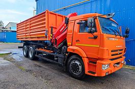 КМУ Самосвал КАМАЗ-65115-4057-48 (Евро-5) + КМУ Инман ИМ-150N, кузов 20м3 3-х сторонник АПС