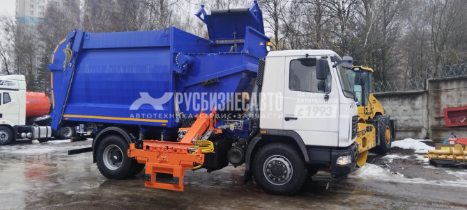 Купить МКМ-50-18 на шасси МАЗ 534025-585-013, мусоровоз, 18м3, бок. загрузка, МАЯТНИК, унив. захват в компании Русбизнесавто - изображение 2