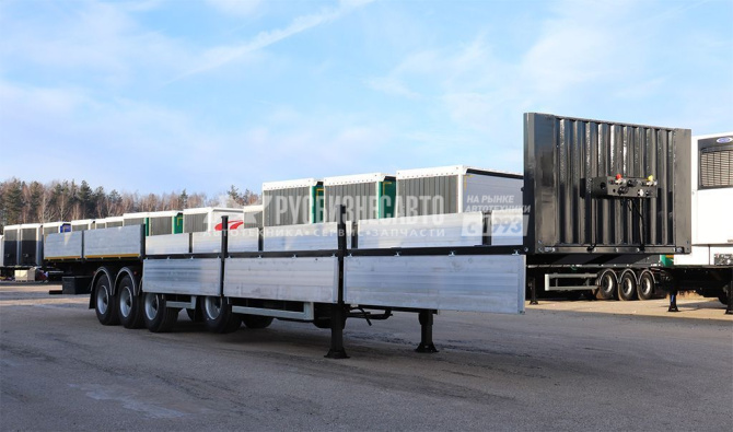 Купить ТОНАР В4-16V (97882) П/п бортовой, 16,5м, 4 оси, две подьемные, ССУ 1200, стаканы в компании Русбизнесавто - изображение 1